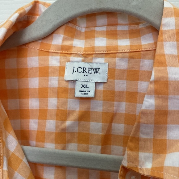 J.Crew Orange Gingham Shirt Size XL NWOT - Picture 5 of 10